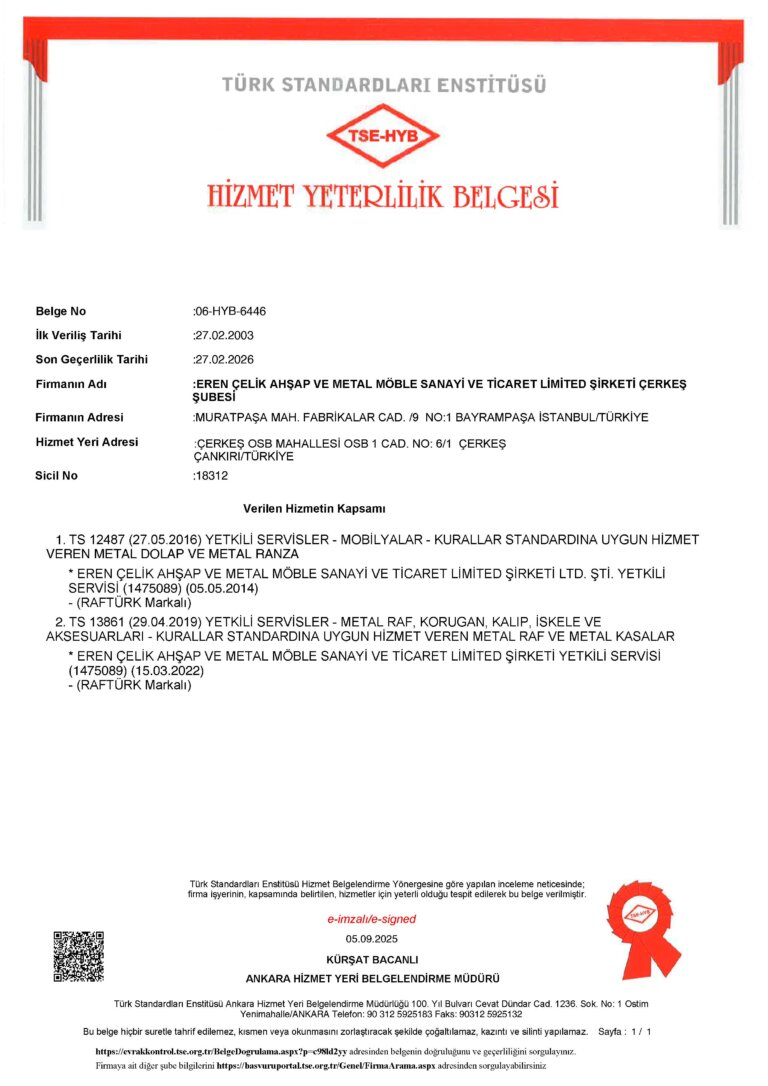 Hizmet Yeterlilik Belgesi