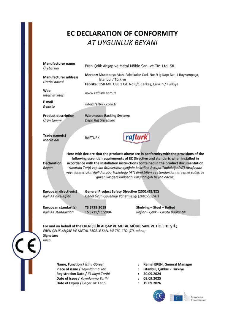 Raftürk - CE - Depo Raf Sistemleri